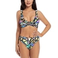 thumbnail image 1 of Honeii Colored Glass Print Women’s Bikini Set,Two Piece Swimsuit Bathing Suits,Stylish High Elasticity Swimwear for Beach and Pool, 1 of 3
