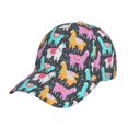 thumbnail image 1 of Honeii Colorful Alpaca Print Hat, Women's Baseball Hat Unisex Fit, Baseball Cap,Adjustable One Size, 1 of 6