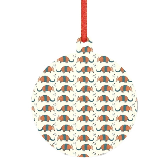 Honeii Colorful Armadillos Print Christmas Tree Acrylic Ornament | Christmas Decoration, Living Room Bedroom Garden Seasonal Decor for Christmas Tree-Round Shape