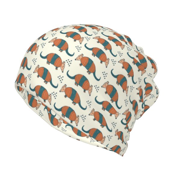 Honeii Colorful Armadillos Print Winter Beanie Daily Hat - Thermal Polar Fleece Ski Running Hat Skull Cap for Men and Women,Beanie