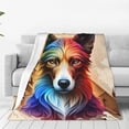 thumbnail image 1 of Honeii Colorful Art Dog Print Fleece Blanket - Throw Blanket for Bed, Sofa, Couch, Camping, and Travel , Microplush Ultra Soft Warm Blanket-60"x50", 1 of 7