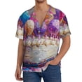 thumbnail image 1 of Honeii Colorful Balloon Cake Celebration for Men's Short-Sleeved Button-Up Collared Shirt Featuring A Pocket, Perfect for Beach Vacations, And Travel Adventures.-4X-Large, 1 of 5
