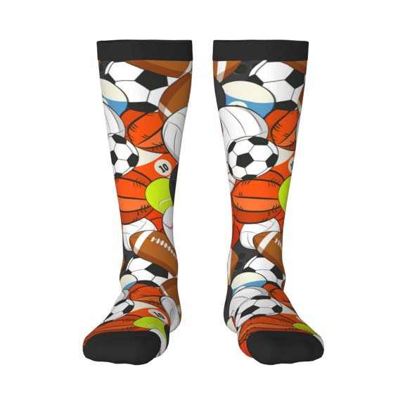 Honeii Colorful Balls Print Long Socks,Novelty Design Socks Gift for Men and Women,Crew Socks,Calf Socks