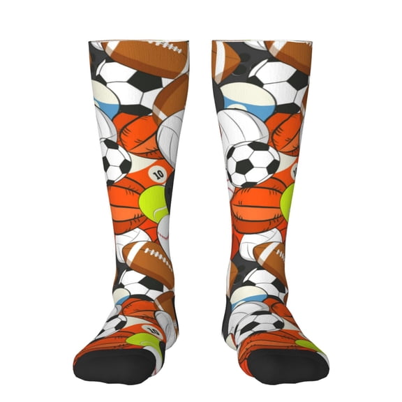 Honeii Colorful Balls Print Long Socks,Novelty Design Socks Gift for Men and Women,Crew Socks,Calf Socks