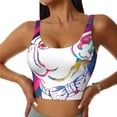thumbnail image 1 of Honeii Colorful Bulldog Patten Workout Crop Tank Top for Women Yoga Tank Tops Athletic Sports Shirts Exercise Undershirts,Sports Bra,Sports vest-Medium, 1 of 8