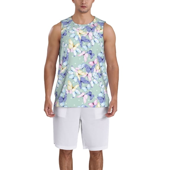 Honeii Colorful Butterfly print basktball shirt for men and women, Unisex basketball jersey for Theme party-Small