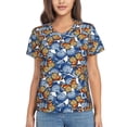 thumbnail image 1 of Honeii Colorful Butterfly1 Print Women's Classic V-Neck T-Shirt,Womens Fashion Tops,Stylish Everyday Top for Women, Casual Summer Spring Outfits Clothes-Medium, 1 of 5