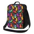 thumbnail image 1 of Honeii Colorful Cats Print Insulated Lunch Bag, Reusable Lunch Box for Adult, Leakproof Cooler Bag for Work Office Travel Picnic, 1 of 7