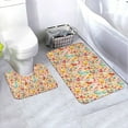 thumbnail image 1 of Honeii Colorful Chicken Pattern Bathroom Anti-Skid Pad Bathroom Mat Vintage Seamless Pattern Not-Slip Toilet Rug Set, 1 of 6