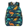 thumbnail image 1 of Honeii Colorful Dinosaur Print Backpack for Both Men and Women, Basic Bookbag for College, Work, or Travel,Rucksack Computer Bag-One Size, 1 of 5