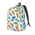 thumbnail image 1 of Honeii Colorful Dinosaur Print Canvas Backpack for School & Outdoor,Laptop Excursion Backpack,Notebook School Bookbag For Men Women,for Work, Travel, and Everyday Use-Small, 1 of 5