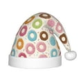 thumbnail image 1 of Honeii Colorful Donuts Print Hat Santa Claus Hat For Xmas Party, Christmas Caps For Boys Girls Child,Christmas Beanie, 1 of 6