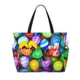 thumbnail image 1 of Honeii Colorful Easter Eggs1 for Tote Bag with Adjustable Strap,Beach Bag, Waterproof Sandproof Beach Tote Bag, Large Capacity Foldable Beach Bags, 1 of 7