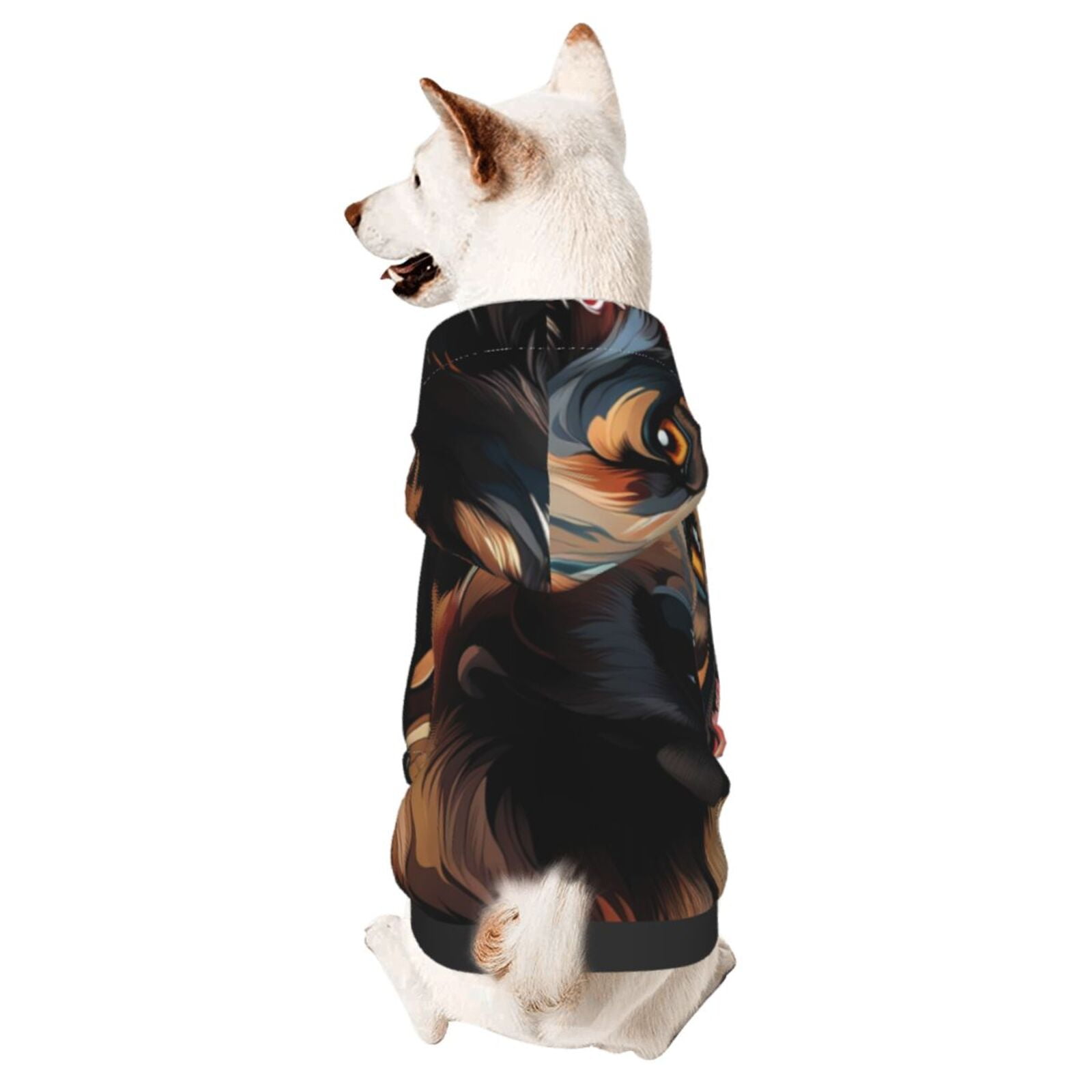 Honeii Colorful Flower German Shepherd Print Small Dog Hoodies Pet