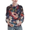 thumbnail image 1 of Honeii Colorful Flower Peacock Pattern Womens Oversized Hoodies Long Sleeve Sweatshirts Pullover Fall Outfits with Pocket-X-Large, 1 of 7