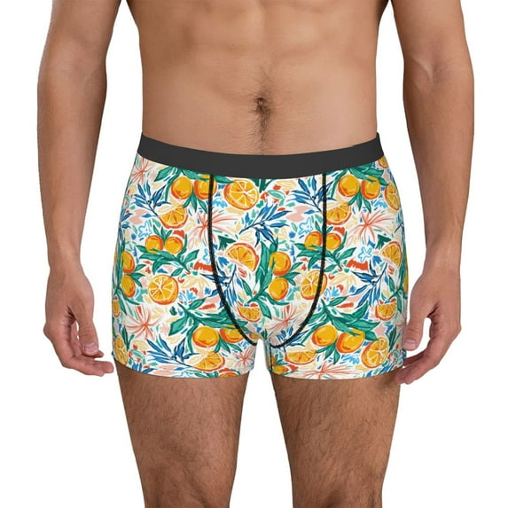Honeii Colorful Fruits Men's Underwear Boxer Briefs Pack, ComfortSoft Boxer Brief for Men, Moisture-Wicking Breathable-X-Large