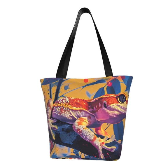 Honeii Colorful Gecko Jungle Art Print Women Top Handle Satchel Handbags,Fashion Handbag,Messenger Tote Bag Purse for Women,Shoulder Bag Handbag for Travel, Work