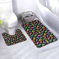 thumbnail image 1 of Honeii Colorful Geometric Dog Pattern Bathroom Anti-Skid Pad Bathroom Mat Vintage Seamless Pattern Not-Slip Toilet Rug Set, 1 of 6