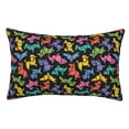 thumbnail image 1 of Honeii Colorful Geometric Dog Print Pillow Cases,Plush Throw Pillow Covers,Decorative Pillowcase for Sofa, Couch, Living Room-16"x24", 1 of 6