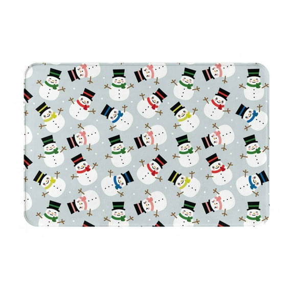 Honeii Colorful Hat Snowman Pattern Door Mat, Welcome Door Mats Outdoor Indoor, Stain and Fade Resistant, Non-Slip Entry Matfor Bedroom, Bathroom, Kitchen