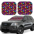 thumbnail image 1 of Honeii Colorful Hearts Print Foldable Car Sun Shade for Windshield, 2-Piece UV Protection Shade, Protects Car Interior, Ideal for Cars, Trucks, SUVs-Medium, 1 of 6