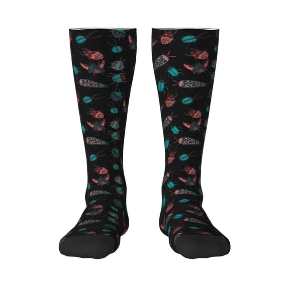 Honeii Colorful Insect Print Long Socks,Novelty Design Socks Gift for Men and Women,Crew Socks,Calf Socks