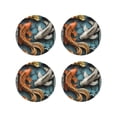 thumbnail image 1 of Honeii Colorful Koi Fish Art Print Leather Coaster Set of 4, Ideal for Safeguarding Your Furniture from Drinks Spills and Effortless Cleanup-Round Shape, 1 of 6