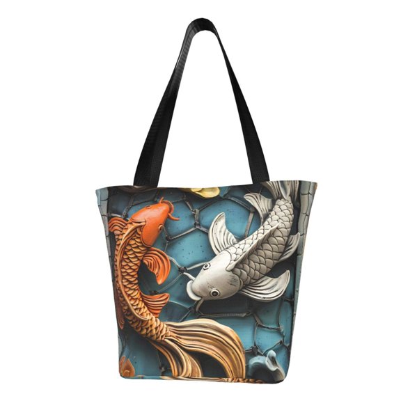 Honeii Colorful Koi Fish Art Print Women Top Handle Satchel Handbags,Fashion Handbag,Messenger Tote Bag Purse for Women,Shoulder Bag Handbag for Travel, Work