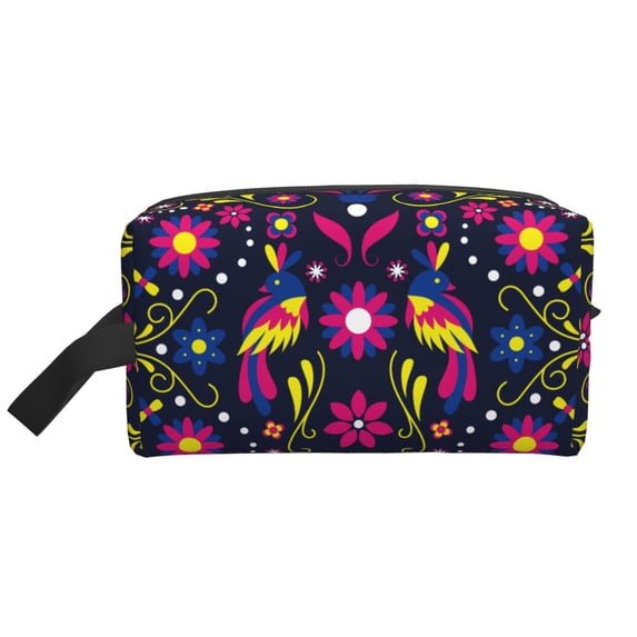 Honeii Colorful Mexican Print Multi-Purpose Storage Bag,Hanging Dopp Kit,Small Toiletry Bag for Traveling for Toiletries, Makeup, and Small Essentials