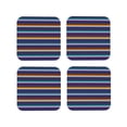 thumbnail image 1 of Honeii Colorful Mexican Stripes Print Leather Coaster Set of 4, Ideal for Safeguarding Your Furniture from Drinks Spills and Effortless cleanup-Square, 1 of 6