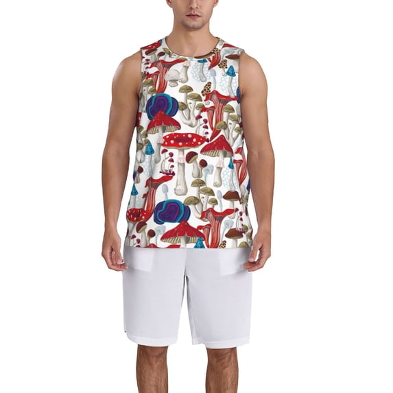 Honeii Colorful Mushrooms (2) print basktball shirt for men and women, Unisex basketball jersey for Theme party-XX-Large