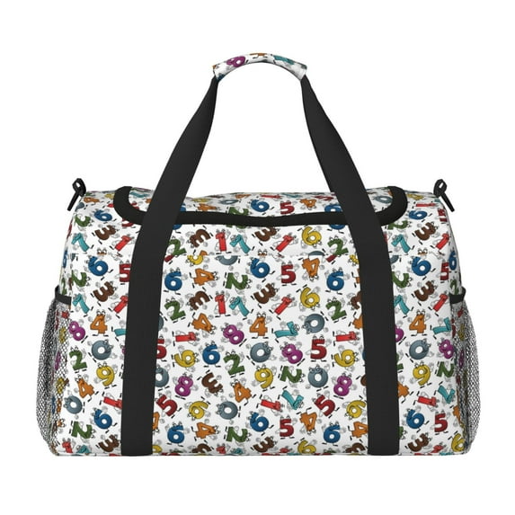 Honeii Colorful Numbers Print Gym Bag,Carry on Weekender Overnight Bag, Travel Duffel Bags, Personal Item Travel Bag,Tote Bag,Workout Dance Bag