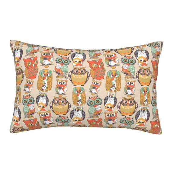 Honeii Colorful Owls Decorative Throw Pillow Case - Elevate Your Couch, Sofa, or Bed with Stylish Home Decor, Perfect Gift Idea-14"x20"