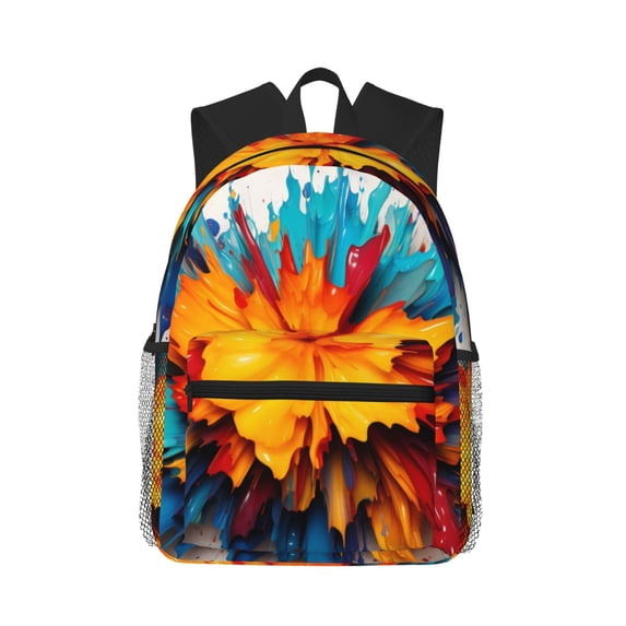 Honeii Colorful Paint Print Print School Backpack,Casual Lightweight Travel Rucksack Daypack,Backpacks for College High