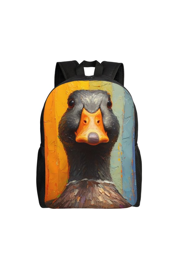 Colorful Painted Duck Print Laptop Backpack for Work, College, Travel, Daily Backpacks for Men Women, Sport Rucksack,Computer Bag