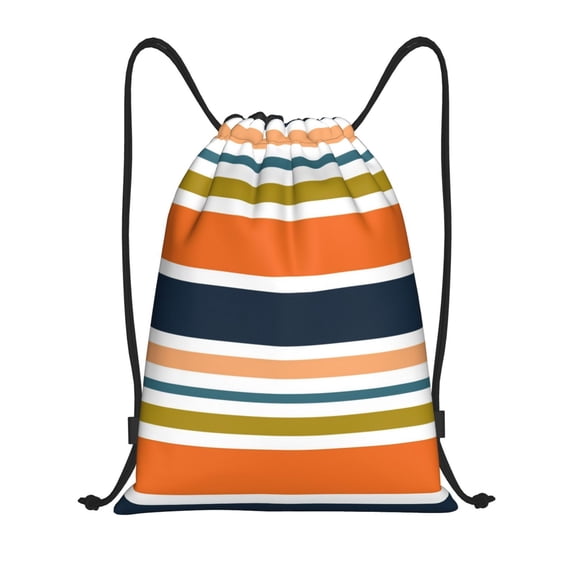 Honeii Colorful Pastel Stripes Print Drawstring Backpack,Drawstring Bags String Backpack Gym Cinch Sack Backpack Sport Bag Draw-Small