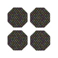 thumbnail image 1 of Honeii Colorful Paw Print Leather Coaster Set of 4, Ideal for Safeguarding Your Furniture from Drinks Spills and Effortless Cleanup-Octagon, 1 of 6