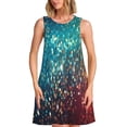 thumbnail image 1 of Honeii Colorful Rainbow Glitter Print Women's Sleeveless Dress, Loose Fit Casual Dress for Women, Summer Fashion Dress, 1 of 7
