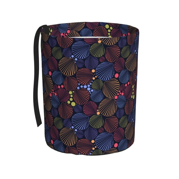 Honeii Colorful Shells Print Waterproof Car Trash Can,Waterproof Portable Collapsible Trash Can,Garbage Container fits Most Cars,SUVs,and Trucks