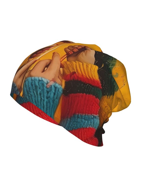 Colorful Sweaters And Strings Print Kids Knit Beanie Watch Hat ,Knit Cap for Boys and Girls