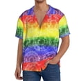 thumbnail image 1 of Honeii Colorful Tie Dye for Men's Short-Sleeved Button-Up Collared Shirt Featuring A Pocket, Perfect for Beach Vacations, And Travel Adventures.-Medium, 1 of 5