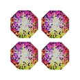 thumbnail image 1 of Honeii Colorful Tie Dye Stained Glass 3 print Leather Coaster Set of 4, ideal for safeguarding your furniture from drinks spills and effortless cleanup-Octagon, 1 of 6