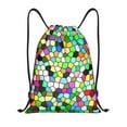 thumbnail image 1 of Honeii Colorful Tie Dye Stained Glass Print Drawstring Backpack,Drawstring Bags String Backpack Gym Cinch Sack Backpack Sport Bag Draw-Medium, 1 of 6