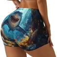 thumbnail image 1 of Honeii Colorful Underwater Shark Print Women's Workout Shorts, Gym Shorts for Active Wear, Sports Shorts,Women's Running Shorts,Quick Dry Athletic Shorts-Small, 1 of 8