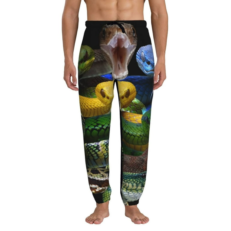 Honeii Colorful Viper Snake Print Mens Jogger Sweatpants Men s Lounge Pants with Pockets Large Walmart