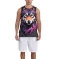 thumbnail image 1 of Honeii Colorful Wolf Head A print basktball shirt for men and women, Unisex basketball jersey for Theme party-Medium, 1 of 6