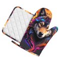 thumbnail image 1 of Honeii Colorful Wolf Head patten Oven Mitts and Pot Holders Sets, Baker Oven Mitts, Mittens for Kitchen Decor, Baking Lover over Gloves Gifts, 1 of 7