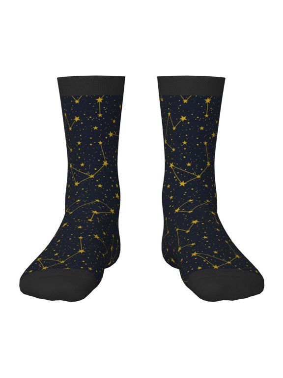 Constellation Print Children's Colorful Socks,Unisex Kids and Toddlers' Cushioned Sock,Kids Athletic Crew Socks,for Everyday Wear and Sports