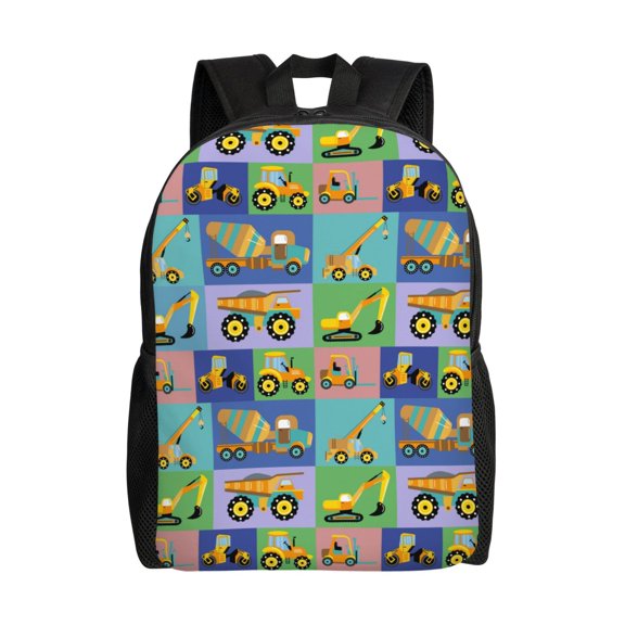 Honeii Construction Machinery Print Laptop Backpack for Work, College, Travel, Daily Backpacks for Men Women, Sport Rucksack,Computer Bag