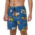 thumbnail image 1 of Honeii Construction Vehicles Print Men's Swim Shorts,Mens Swim Trunks,Breathable Mesh Beach Shorts for Swimming,Surfing, and Beach Activities-3X-Large, 1 of 6